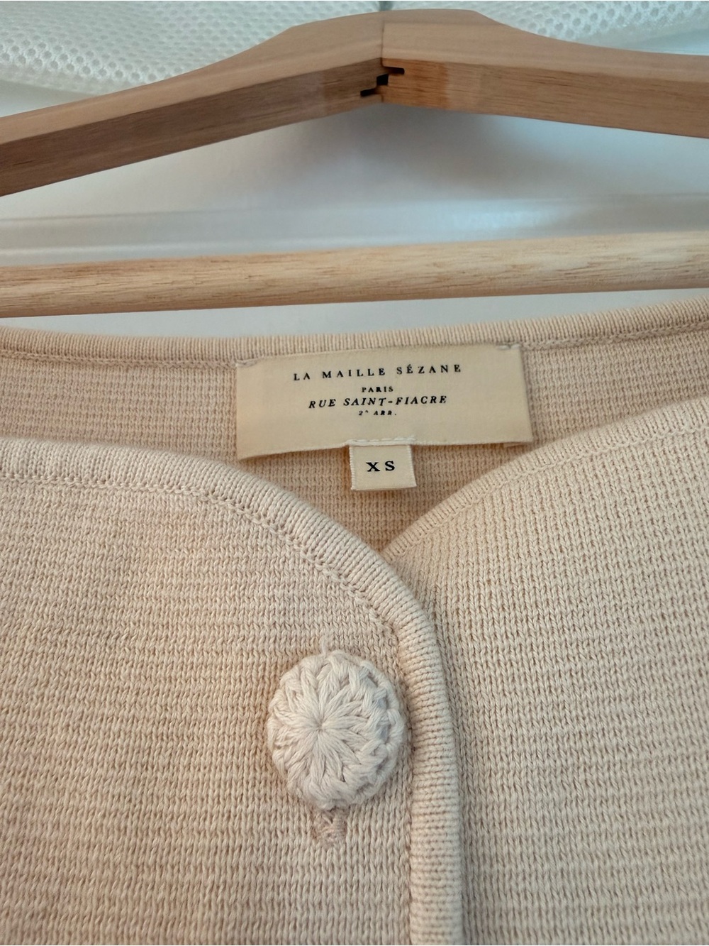 NWOT Sezane Classic Cream Button-Front Sleeveless Knit Cotton CHARLIE Dress - Picture 6 of 11